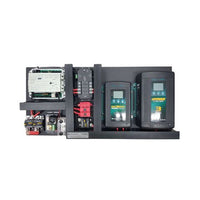 Pre-wired power system featuring AC and DC chargers, Simarine control panel and fuse protection on a black mounting board