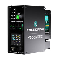 Black Enerdrive Explorer canopy power system with Simarine battery monitor and integrated chargers