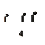 Four black powder-coated metal mounting brackets with rail hardware for Next Gen Ranger and Amarok