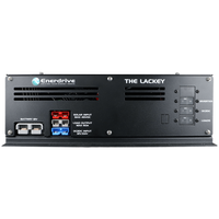 Output interface of Enerdrive Lackey featuring AC powerpoint, USB ports, and 12V DC sockets