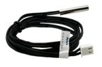 Coiled 1m temperature sensor cable with stainless steel probe and white Molex connector