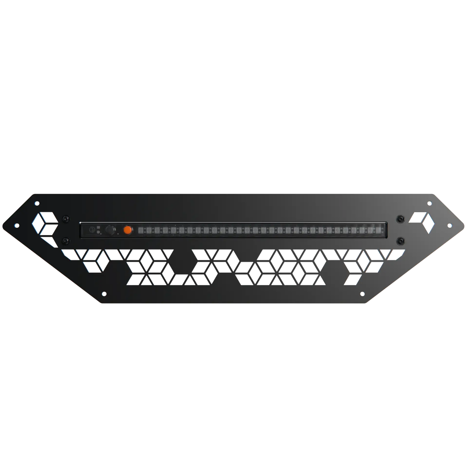 Front view of the Enerdrive Voyager light bar upgrade kit mounting plate and LED strip