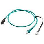 Teal 2m Ethernet to CZone NMEA 2000 drop cable with RJ45 and circular connectors