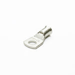 Tin-plated 10mm² copper lug with M6 hole and flared bellmouth entry