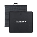 200W folding solar panel and protective carry bag with Exotronic branding