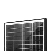 Close-up of 3.2mm tempered glass and black anodised aluminium frame corner