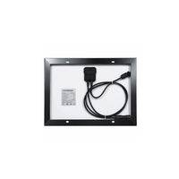 Rear view of 20W solar panel showing IP68 junction box and MC4 compatible connectors