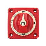 Red 4-position battery selector switch with OFF, 1, 2, and 1+2 settings