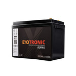 Exotronic Alpha 12V 200Ah lithium battery in black ABS casing with side handles