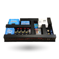 Angled view of Exotronic pre-wired board with Victron MPPT, Cerbo GX and Orion XS components