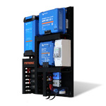 Angled view of Exotronic Noosa 50 Plus pre-wired power board with Victron components