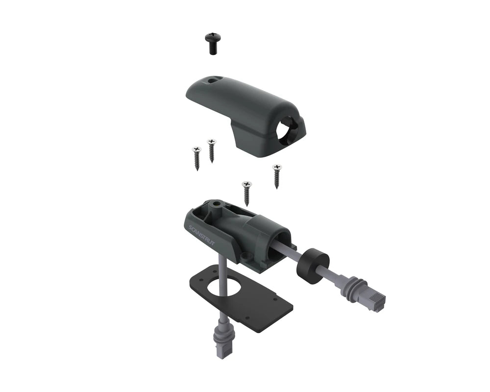 Technical exploded render showing internal assembly of the horizontal cable seal