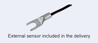 External temperature sensor with fork terminal connector and black cable
