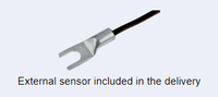 External temperature sensor with fork terminal connector and black cable