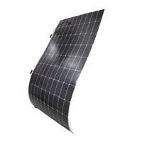 Side view demonstrating the extreme flexibility and thin profile of the Sunman solar panel