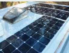 Solar installation on caravan