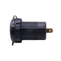 Side profile of socket showing threaded plastic body, locking nut and rear terminals