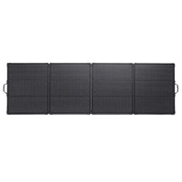 Flat front-on view of the four-panel 300W solar array fully unfolded