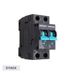 Exotronic 20A 2-Pole DC Circuit Breaker (MCB) - 6 Pack