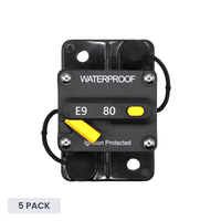 Exotronic 80A Surface Mount Waterproof DC Circuit Breaker - 5 Pack