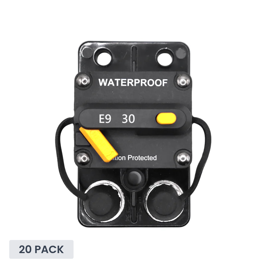 Exotronic 30A Surface Mount Waterproof DC Circuit Breaker - Side by Side - 20 Pack