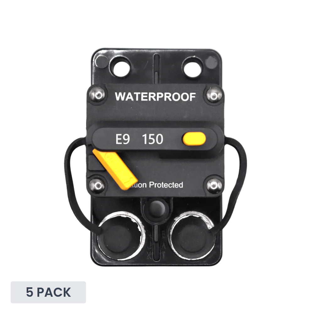 Exotronic 150A Surface Mount Waterproof DC Circuit Breaker - Side by Side - 5 Pack