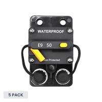 Exotronic 50A Surface Mount Waterproof DC Circuit Breaker - Side by Side - 5 Pack