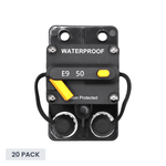 Exotronic 50A Surface Mount Waterproof DC Circuit Breaker - Side by Side - 20 Pack