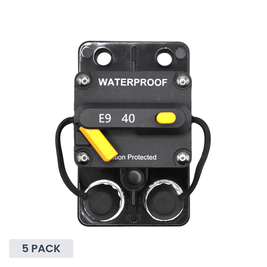 Exotronic 40A Surface Mount Waterproof DC Circuit Breaker - Side by Side - 5 Pack