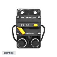 Exotronic 80A Surface Mount Waterproof DC Circuit Breaker - Side by Side - 20 Pack