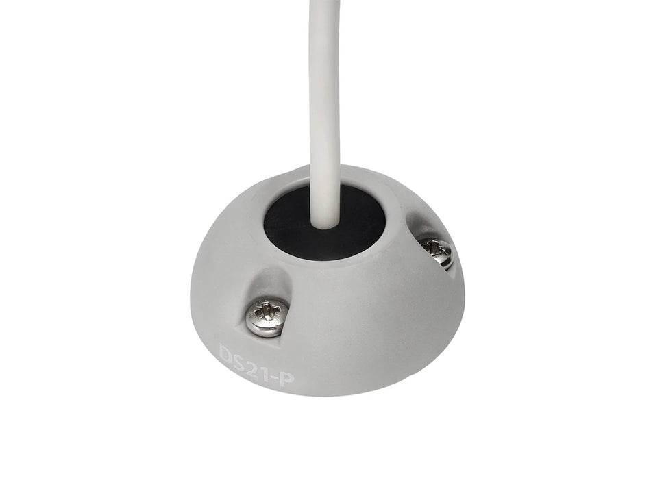Grey Scanstrut vertical cable seal with a white cable passing through the centre