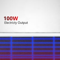 Close-up of high efficiency solar cells on a 100W flexible panel