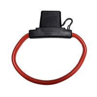 Exotronic inline maxi blade fuse holder with 6AWG red wire loop and black protective cover