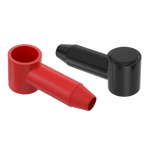 Pair of angled red and black cable insulated covers for 16-50mm² cables