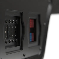 Internal view of labelled 200A and 60A circuit breakers within the Journeyman power system