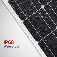 Water droplets on the textured surface of an IP68 waterproof solar panel