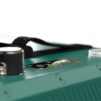 Illuminated LED state of charge indicator on top of the battery