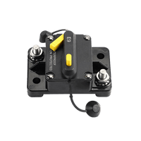 Side view of ignition protected circuit breaker with high visibility yellow levers