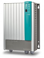 Mastervolt Mass 24/100 mains battery charger with silver ribbed casing and green LED control panel
