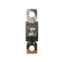 Top-down view of 150A Mega fuse with black housing and clear window