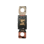 Top-down view of 200A Mega fuse with black housing and clear window