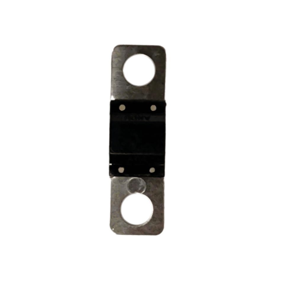 Rear view of 80A Midi fuse showing black nylon housing and metal terminals