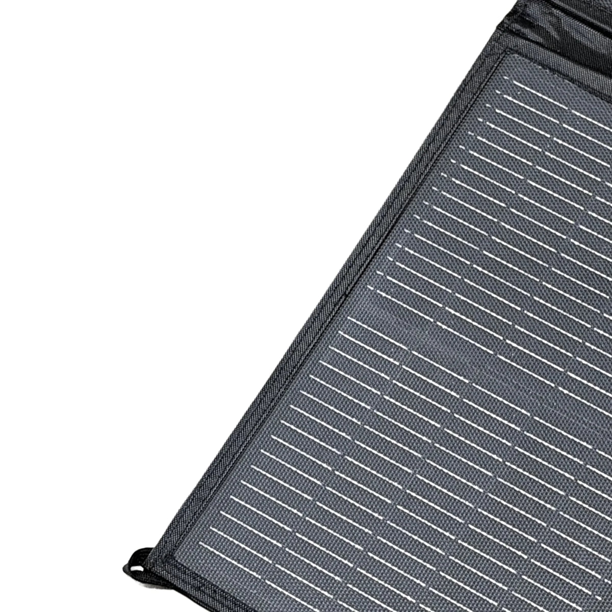 Close-up of high-efficiency monocrystalline solar cells with heavy-duty stitching
