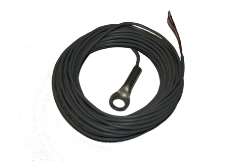 Morningstar battery temperature sensor with metal ring terminal and long grey coiled cable