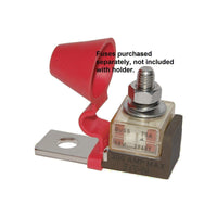 MRBF fuse holder illustrating how a fuse is seated between the base and terminal stud