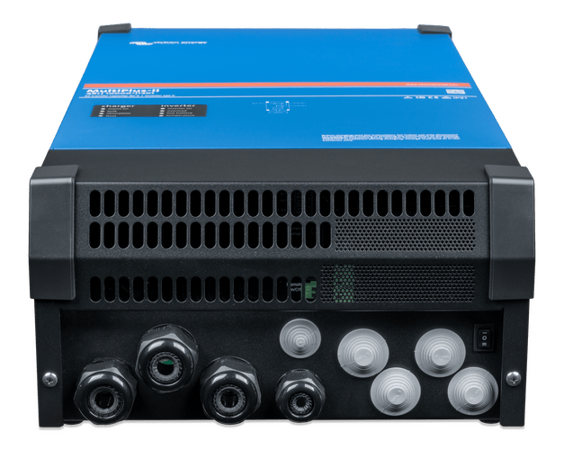 Bottom exterior view showing cable entry glands and main power toggle switch