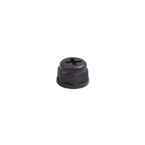 Overview of the black CZone NMEA 2000 network blanking cap on a white background