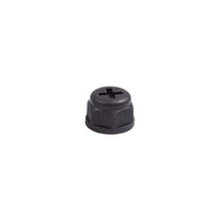 Overview of the black CZone NMEA 2000 network blanking cap on a white background