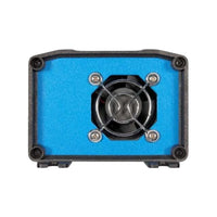 Rear end of Victron Orion converter featuring the integrated temperature-controlled cooling fan