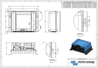 Technical dimensional drawing of Phoenix Smart IP43 battery charger with measurements in millimetres